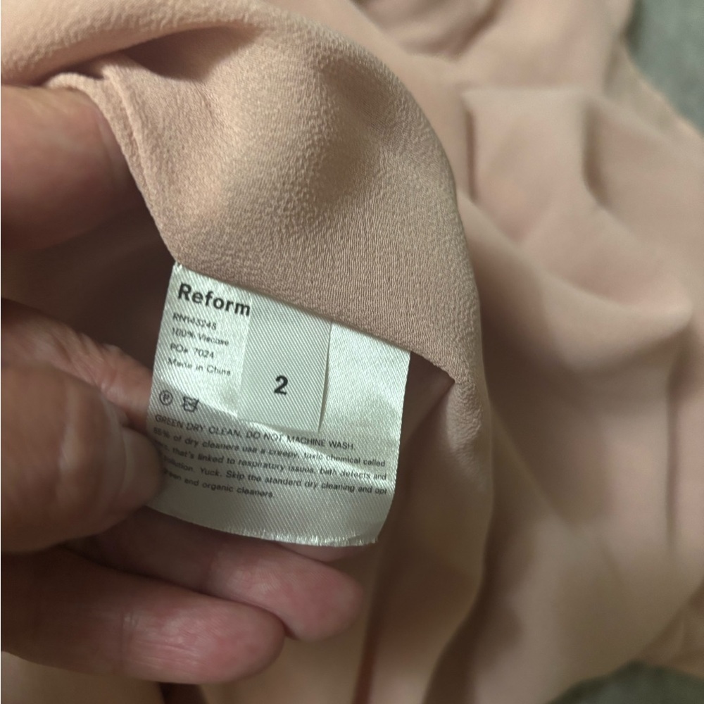 REFORMATION BUTTERFLY OF THE SHOULDER RUFFLE,CREPE MIDI DRESS,NEW WITHOUT TAGS - Picture 11 of 11